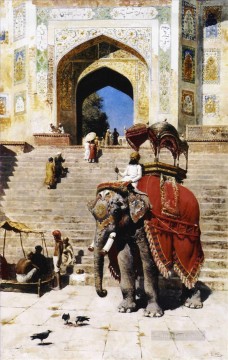 エドウィン・ロード・ウィークス Painting - ロイヤルエレファント ペルシャ エジプト インディアン エドウィン ロード ウィーク
